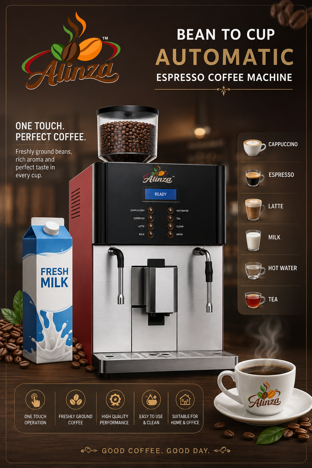 Bean to Cup Automatic Espresso Machine