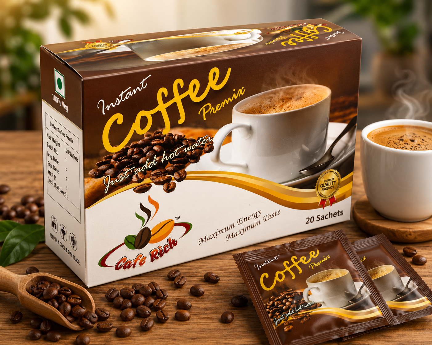 Premium Instant Coffee Premix – 20 Sachets